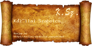 Kállai Szabolcs névjegykártya