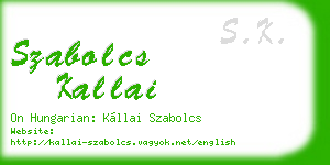 szabolcs kallai business card